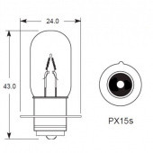 PX15S 25.1 T19: PX15S 25.1 T19 base with single V filament from £0.01 each